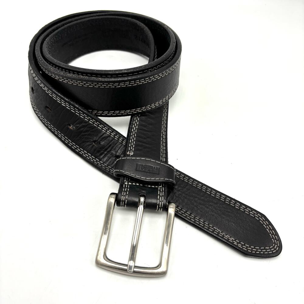 Duluth Trading Co Black Leather Work Belt 48 Gets Better With Age Heavy Duty USA